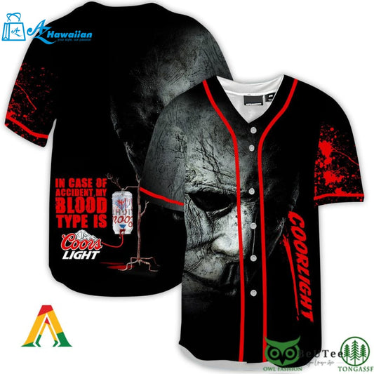 Halloween Horror Michael Myers Coors Light Baseball Jersey