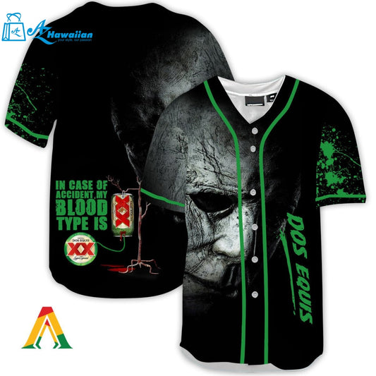 Halloween Horror Michael Myers Dos Equis Baseball Jersey