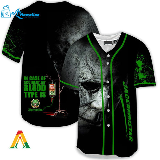 Halloween Horror Michael Myers Jagermeister Baseball Jersey