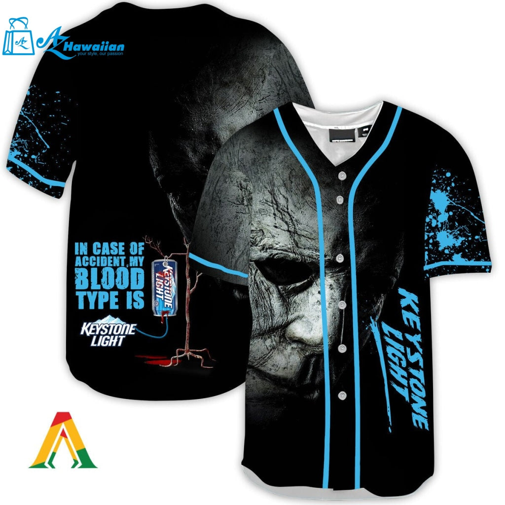 Halloween Horror Michael Myers Keystone Light Baseball Jersey