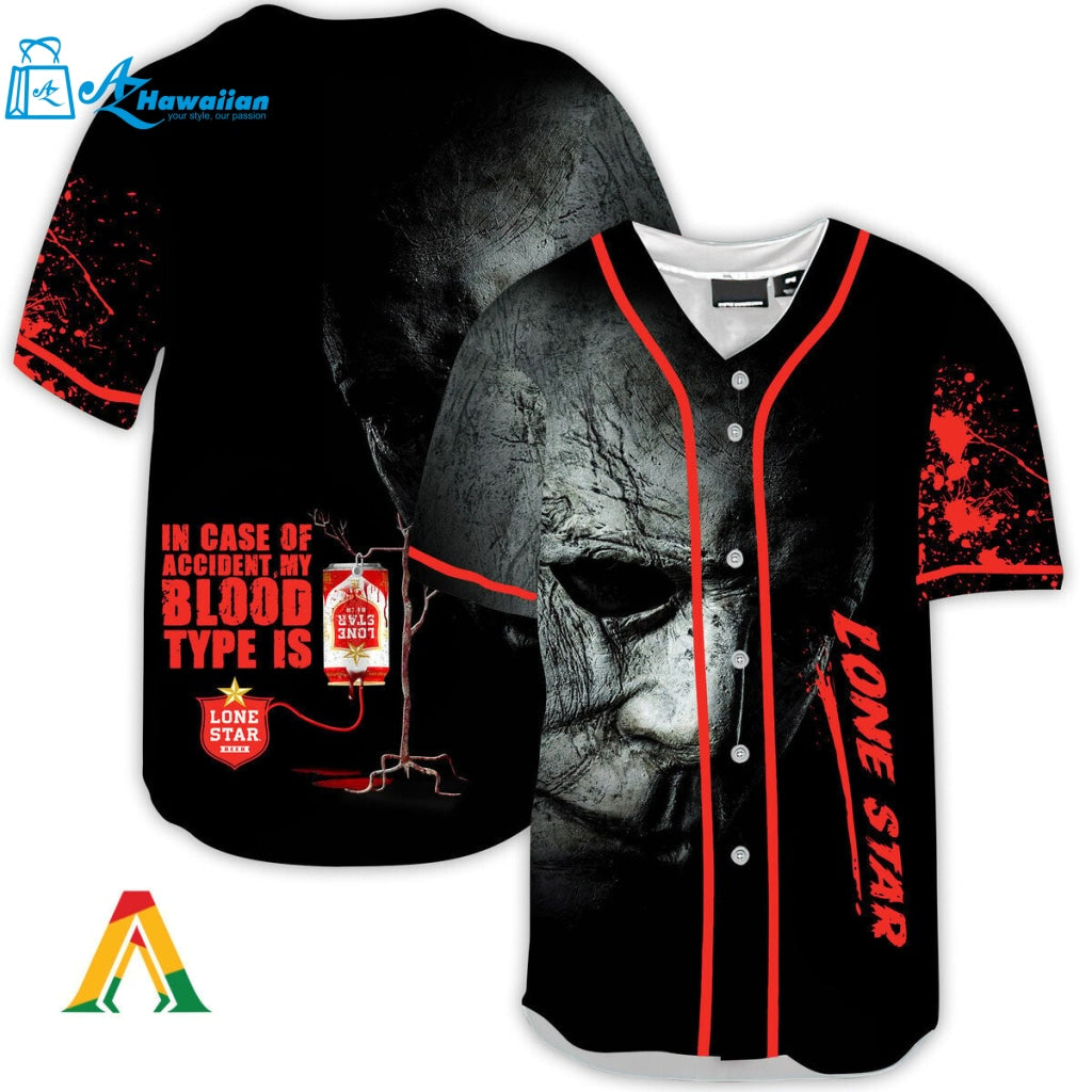 Halloween Horror Michael Myers Lone Star Baseball Jersey