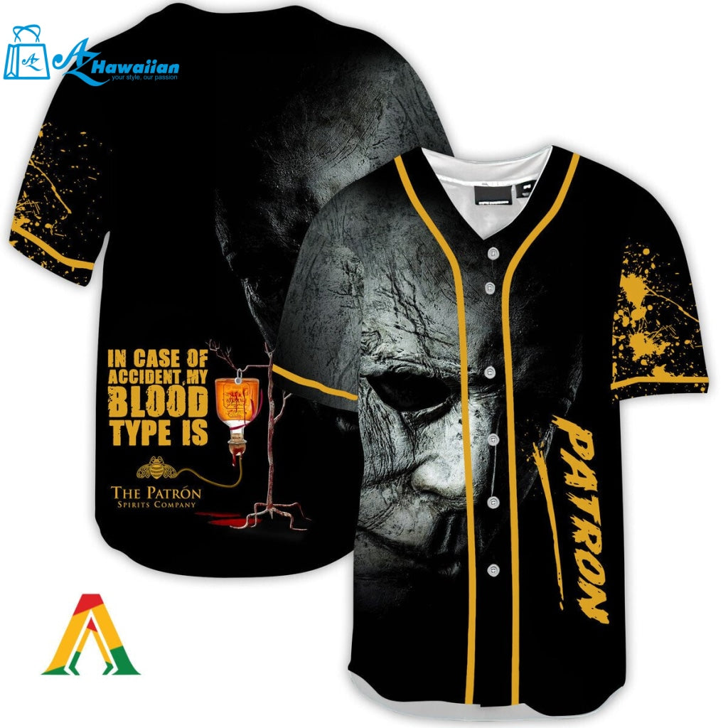 Halloween Horror Michael Myers Tequila Patron Baseball Jersey