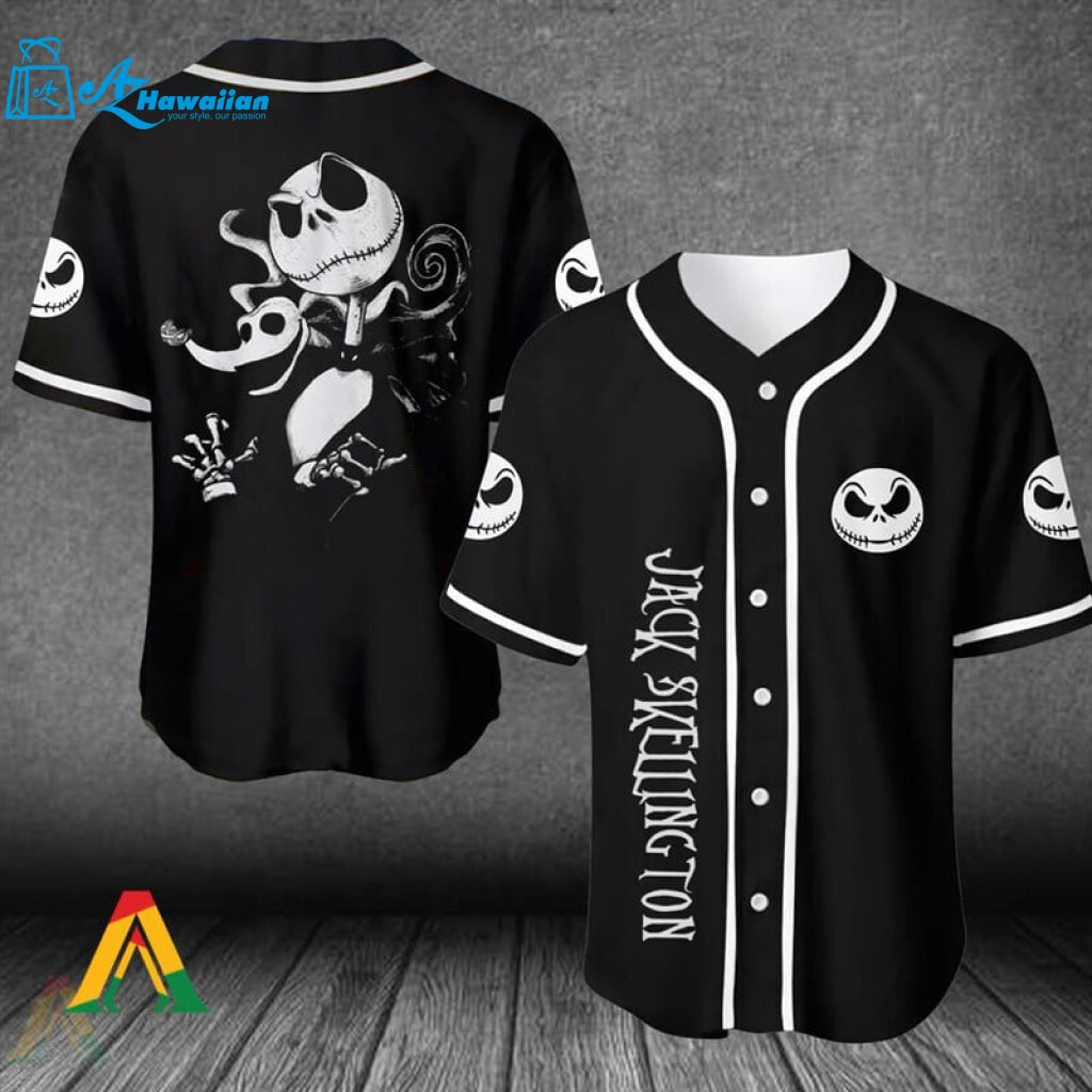 Halloween Jack Skellington And Zero Baseball Jersey