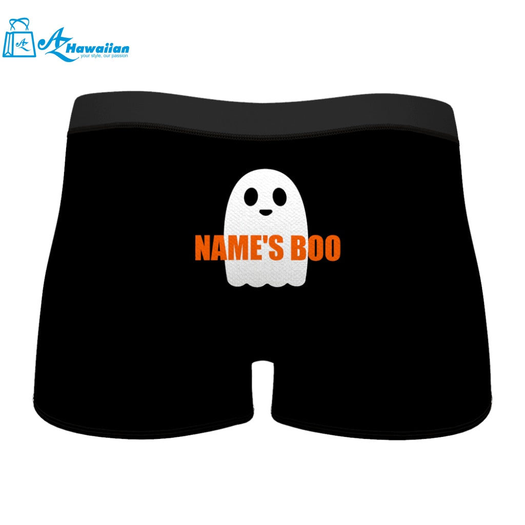 Halloween Men's Custom Name On Boo Boxers