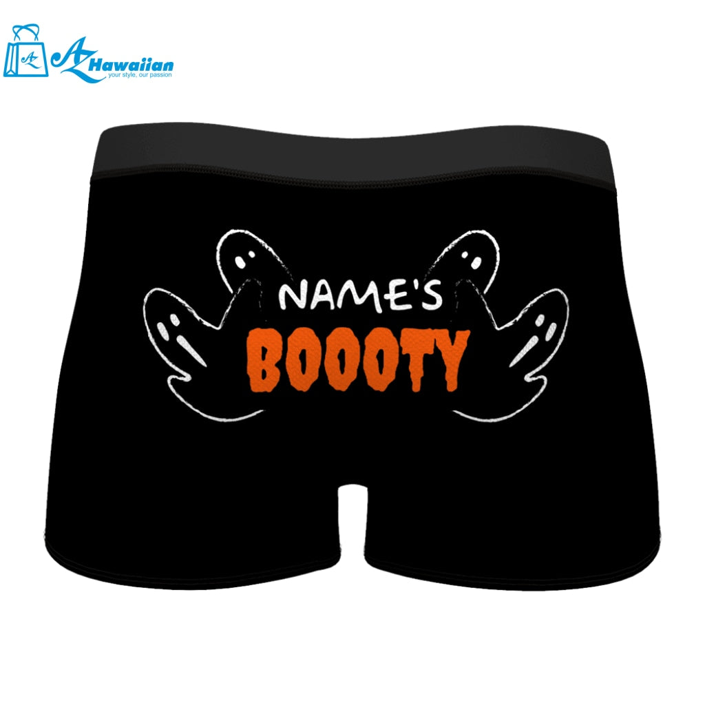 Halloween Men's Custom Name On Booty Boxers