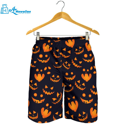 Halloween Pattern Pumpkin Background Men Shorts