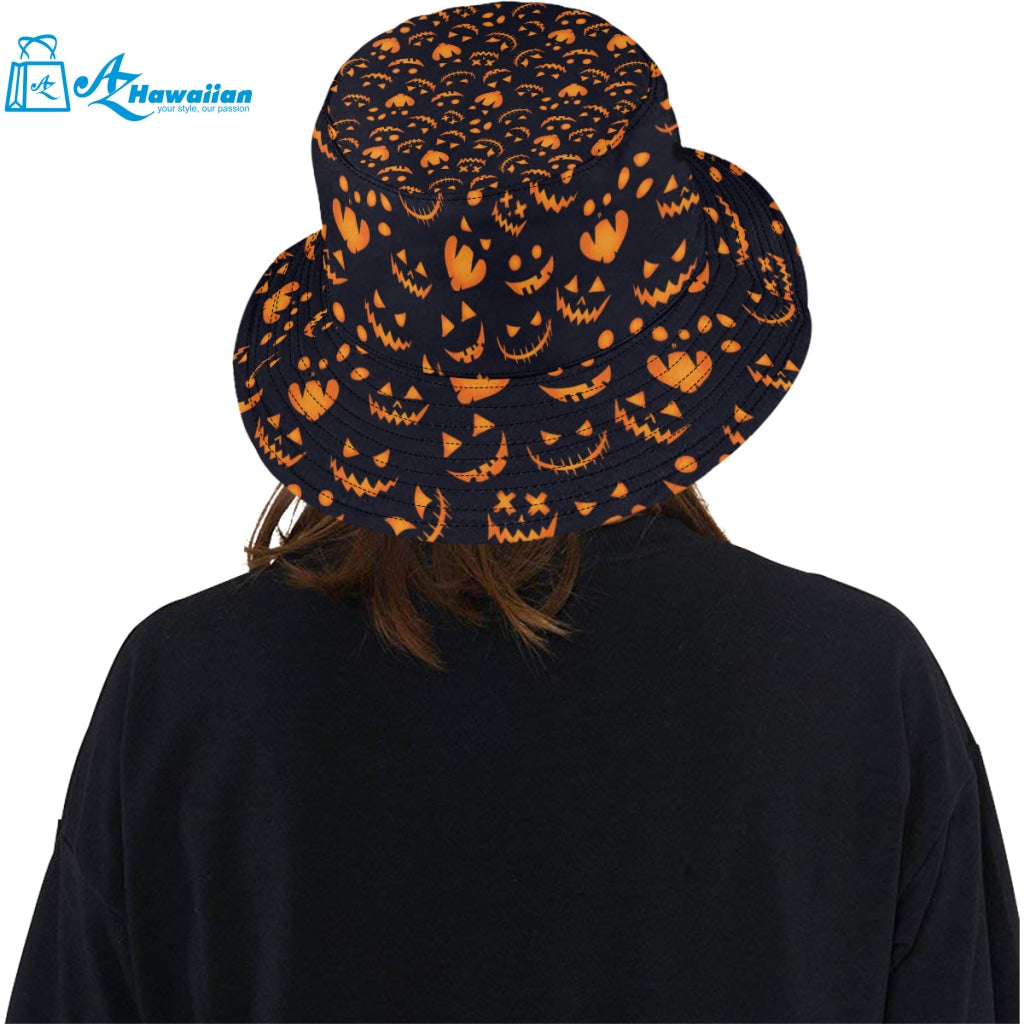 Halloween pattern Pumpkin background Unisex Bucket Hat