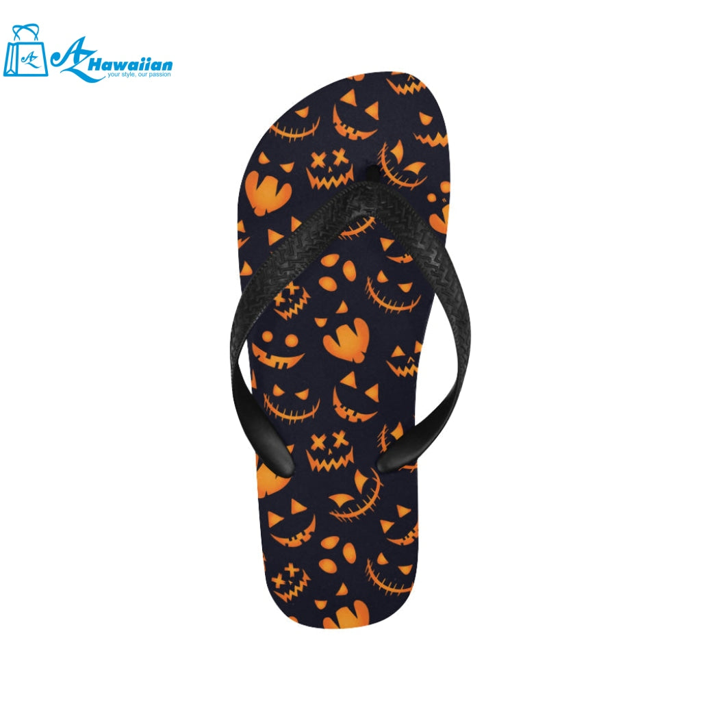 Halloween pattern Pumpkin background Unisex Flip Flops