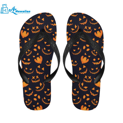 Halloween pattern Pumpkin background Unisex Flip Flops