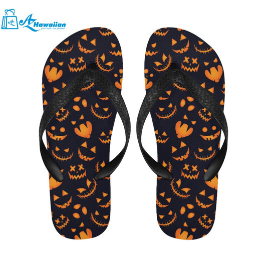 Halloween pattern Pumpkin background Unisex Flip Flops