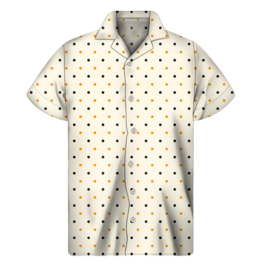 Halloween Polka Dot Pattern Print Mens Short Sleeve Shirt Hawaiian