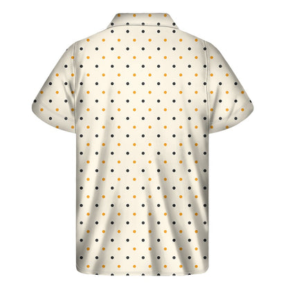 Halloween Polka Dot Pattern Print Mens Short Sleeve Shirt Hawaiian