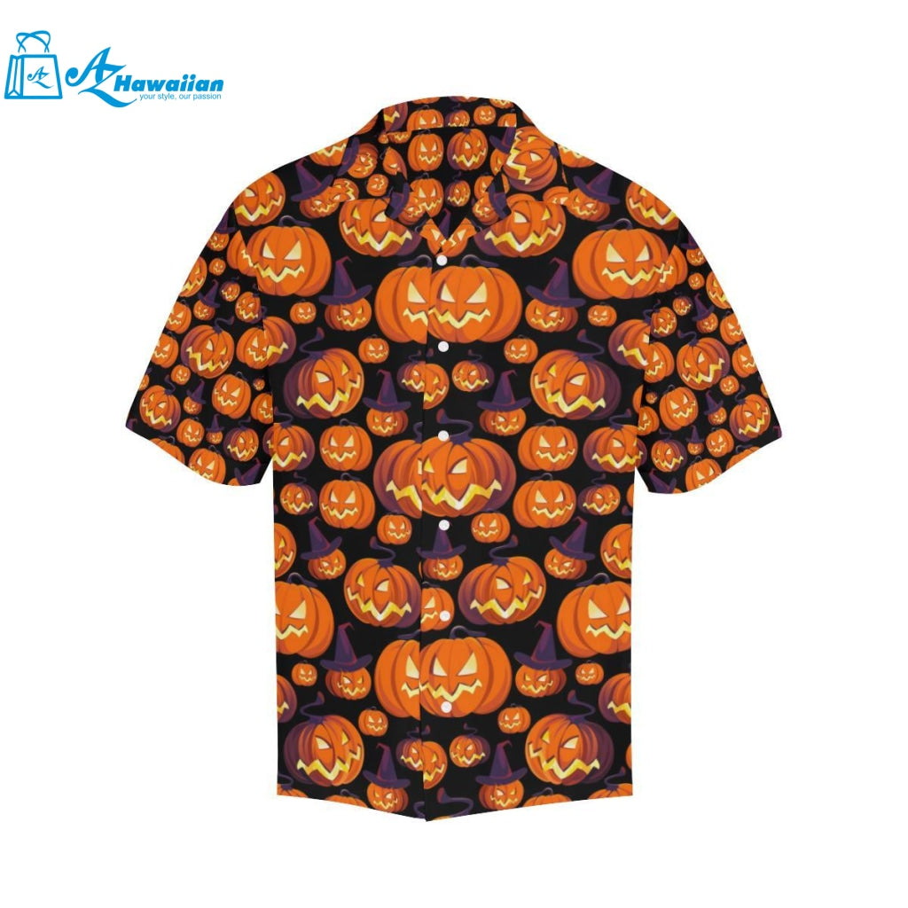 Halloween Pumpkin Pattern Mens All Over Print Hawaiian Shirt