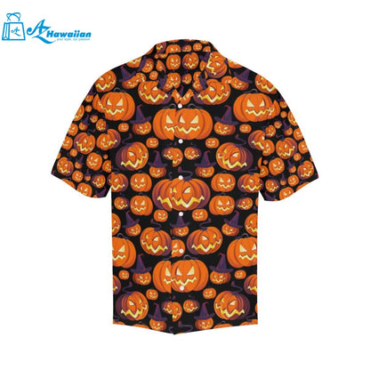 Halloween Pumpkin Pattern Mens All Over Print Hawaiian Shirt