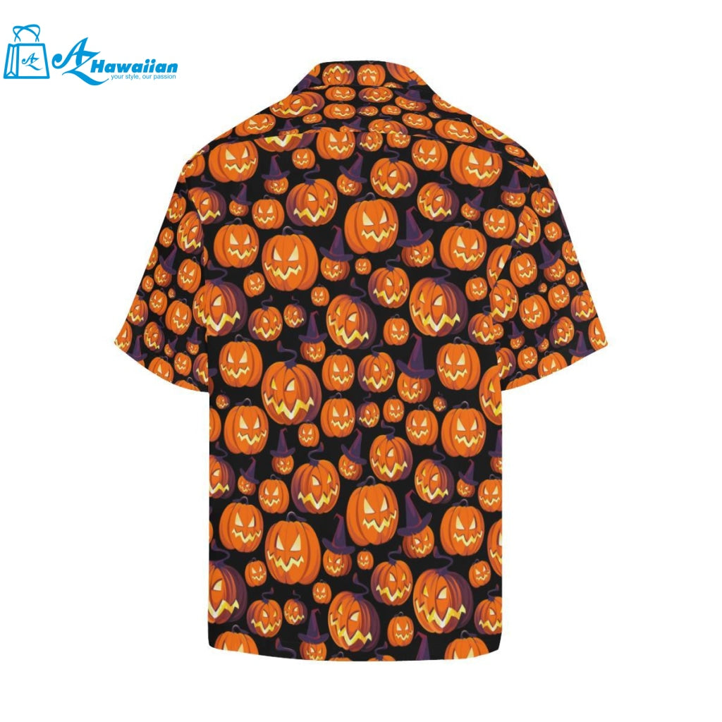 Halloween Pumpkin Pattern Mens All Over Print Hawaiian Shirt