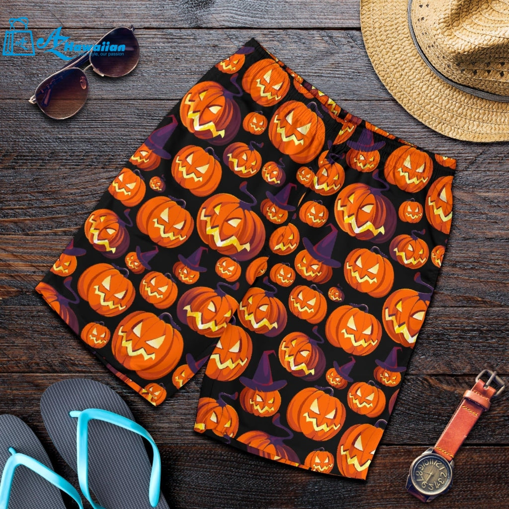 Halloween Pumpkin Pattern Men Shorts