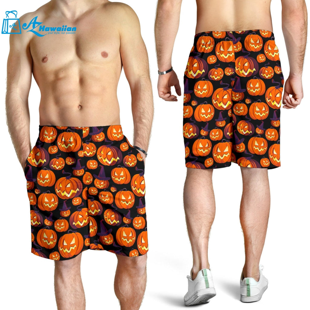 Halloween Pumpkin Pattern Men Shorts