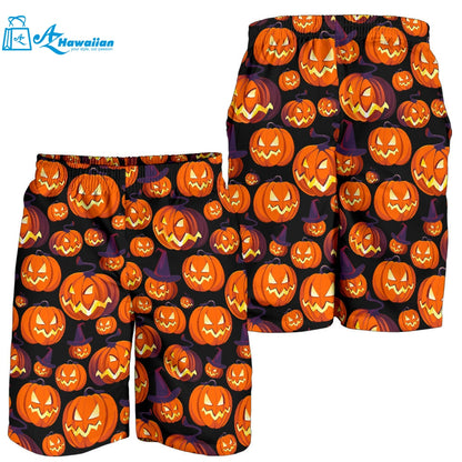 Halloween Pumpkin Pattern Men Shorts