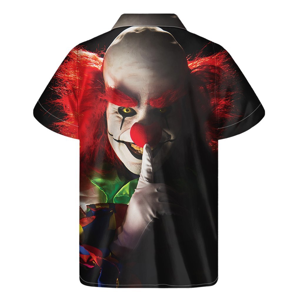 Halloween Smiling Clown Print Mens Short Sleeve Shirt Hawaiian