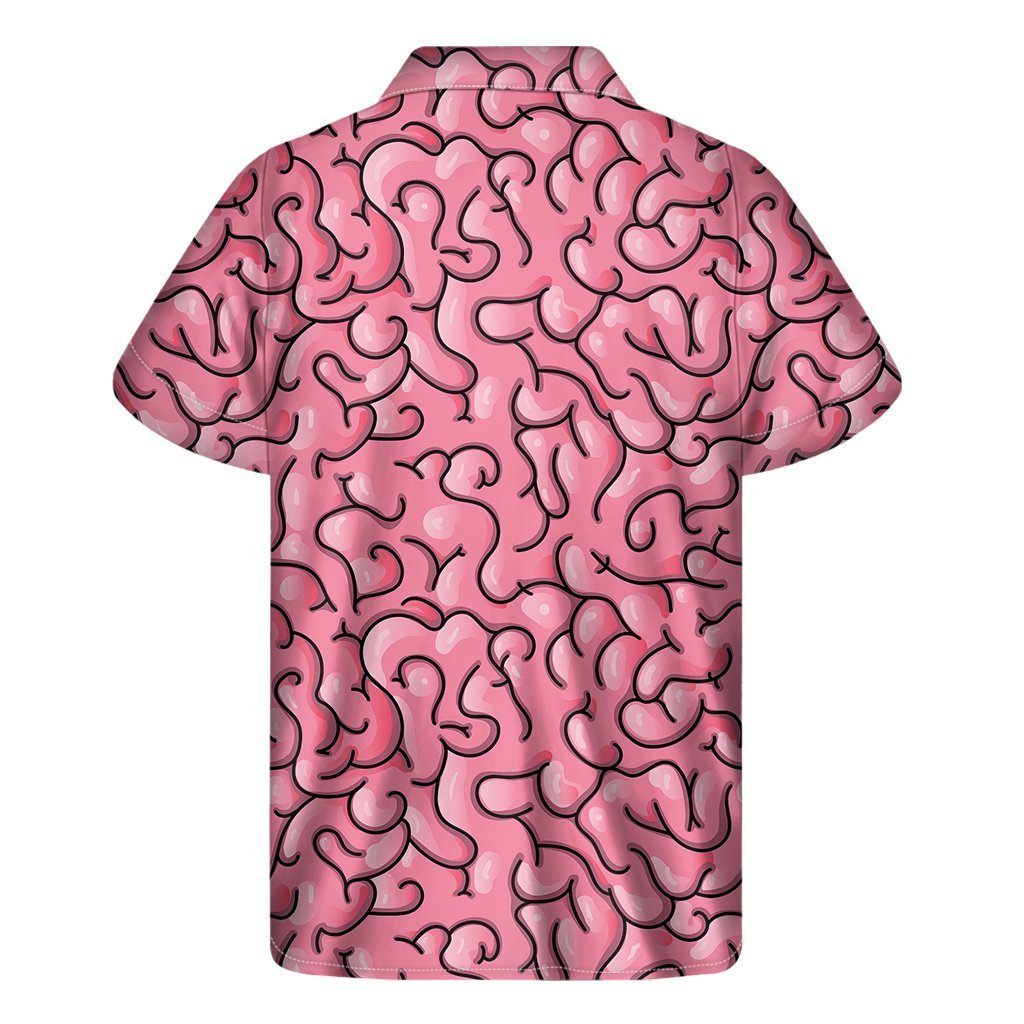 Halloween Zombie Brain Print Mens Short Sleeve Shirt Hawaiian