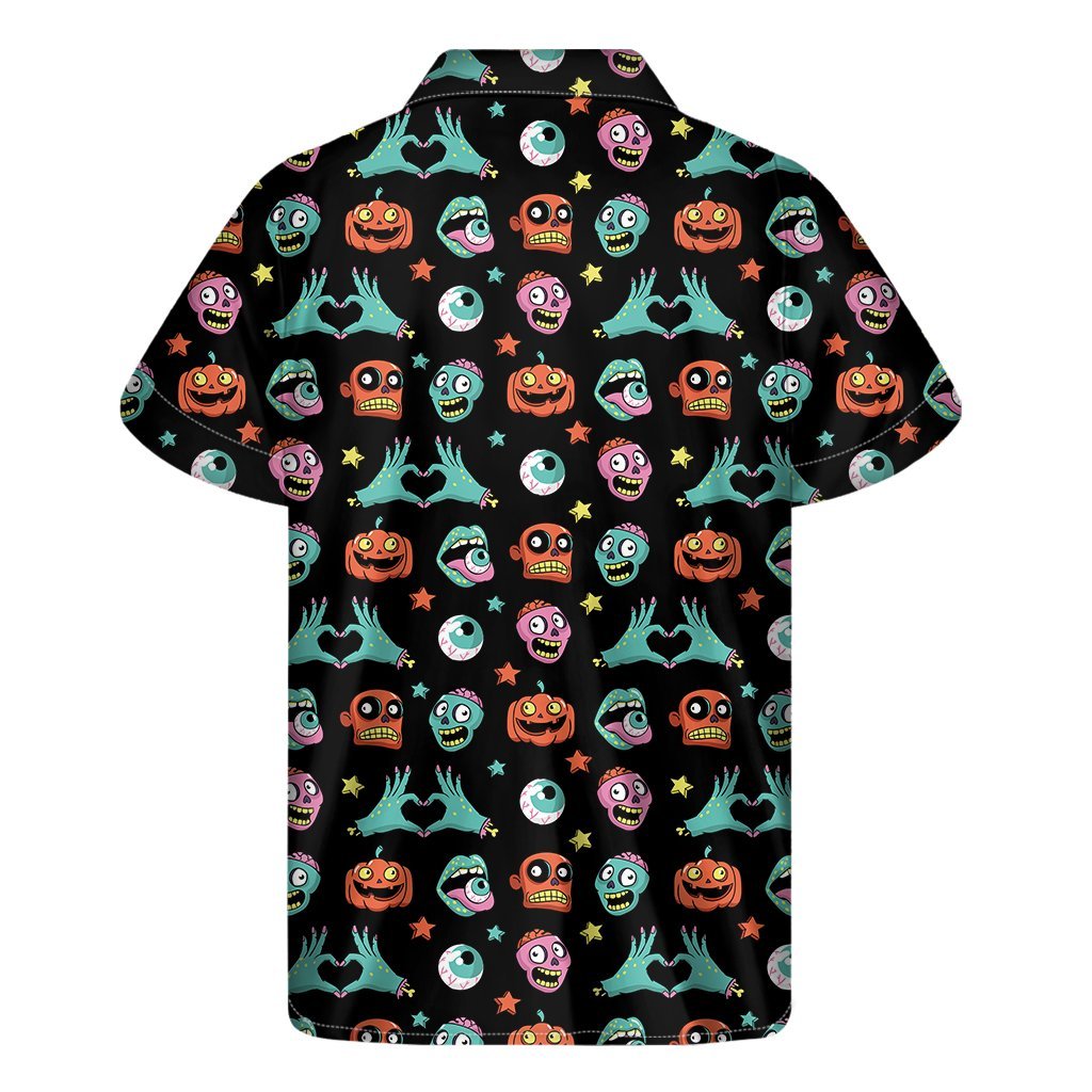 Halloween Zombie Pattern Print Mens Short Sleeve Shirt Hawaiian