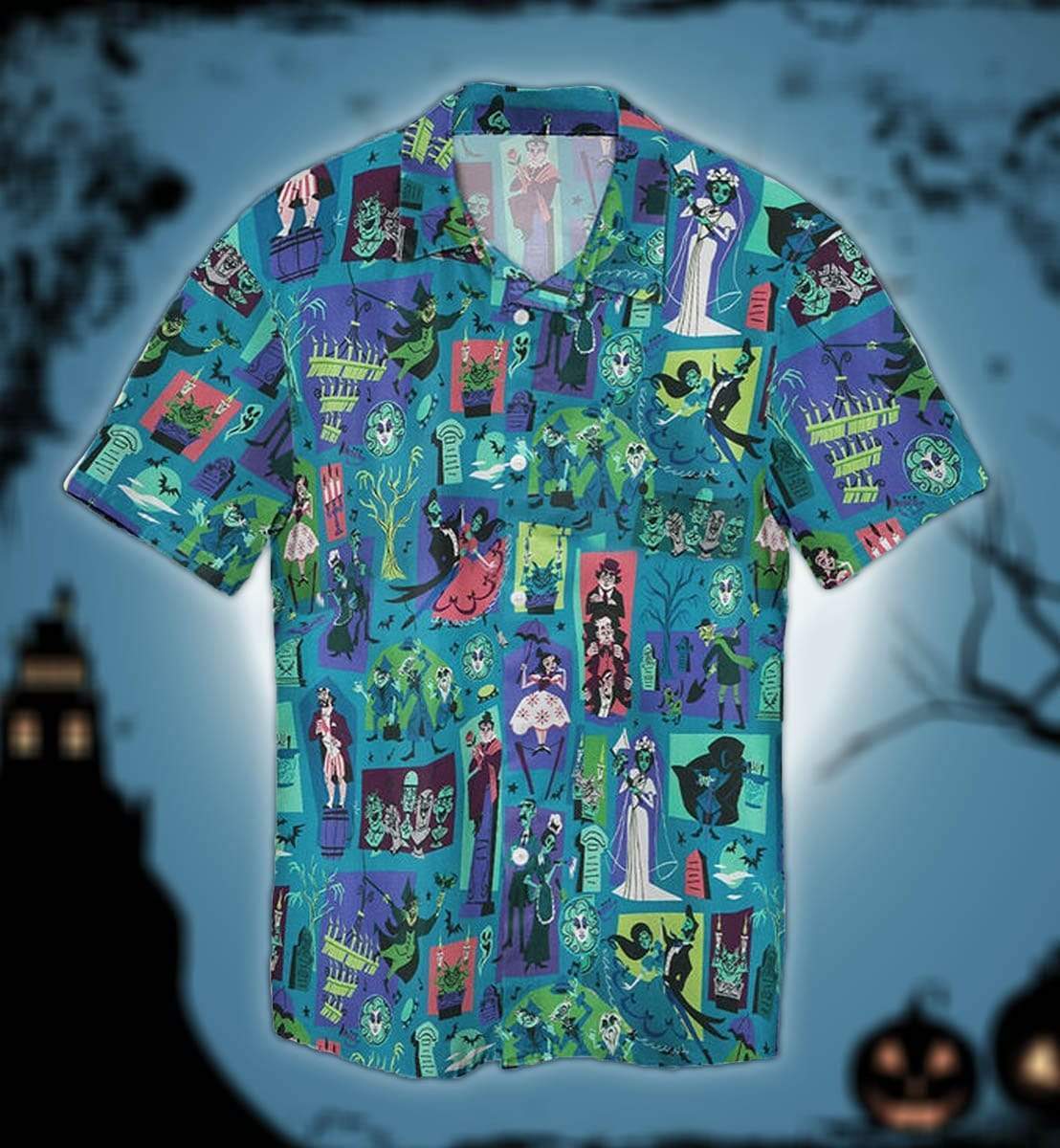 Happy Halloween Outfit Horror Cartoon Comic Theme Hawaiian Aloha Shirts #DH