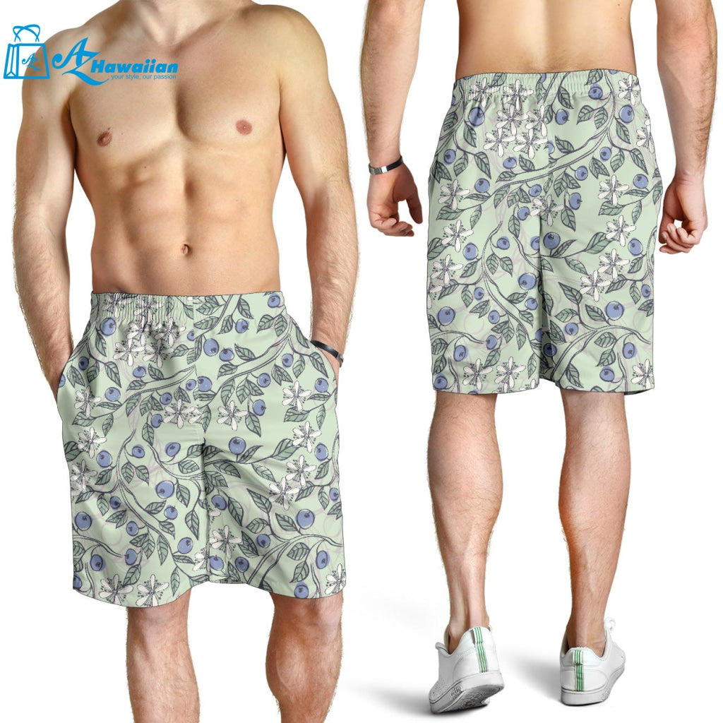 Hand Drawn Blueberry Pattern Men Shorts