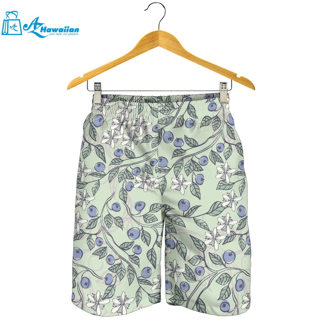 Hand Drawn Blueberry Pattern Men Shorts