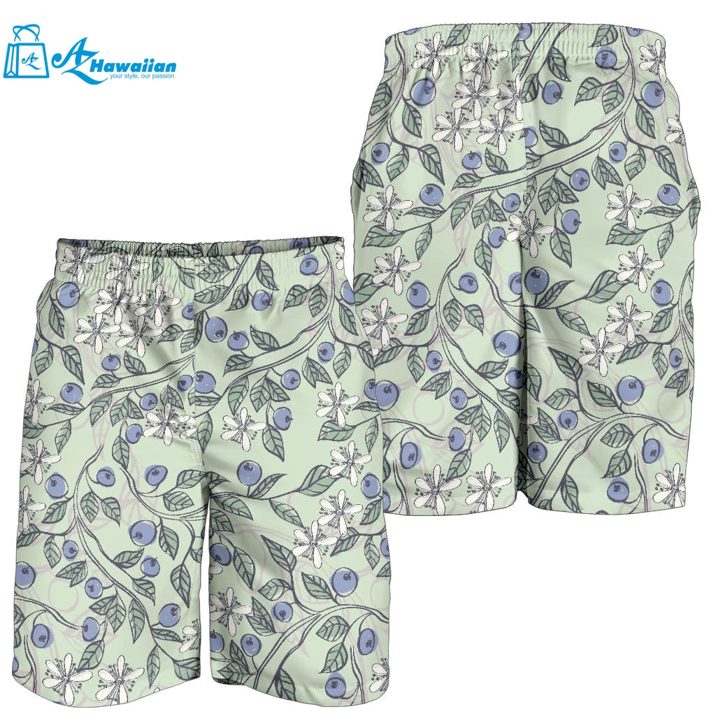 Hand Drawn Blueberry Pattern Men Shorts