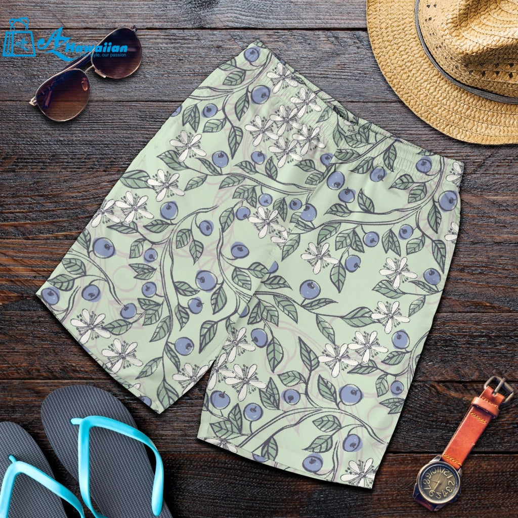 Hand Drawn Blueberry Pattern Men Shorts