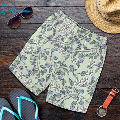 Hand Drawn Blueberry Pattern Men Shorts