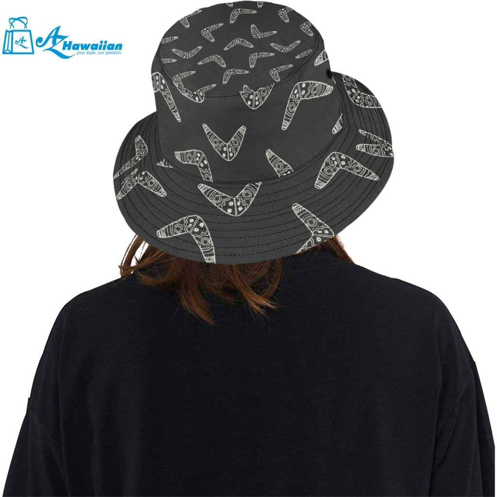 Hand drawn boomerang Australian aboriginal ornamen Unisex Bucket Hat