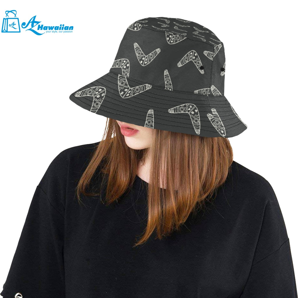 Hand drawn boomerang Australian aboriginal ornamen Unisex Bucket Hat