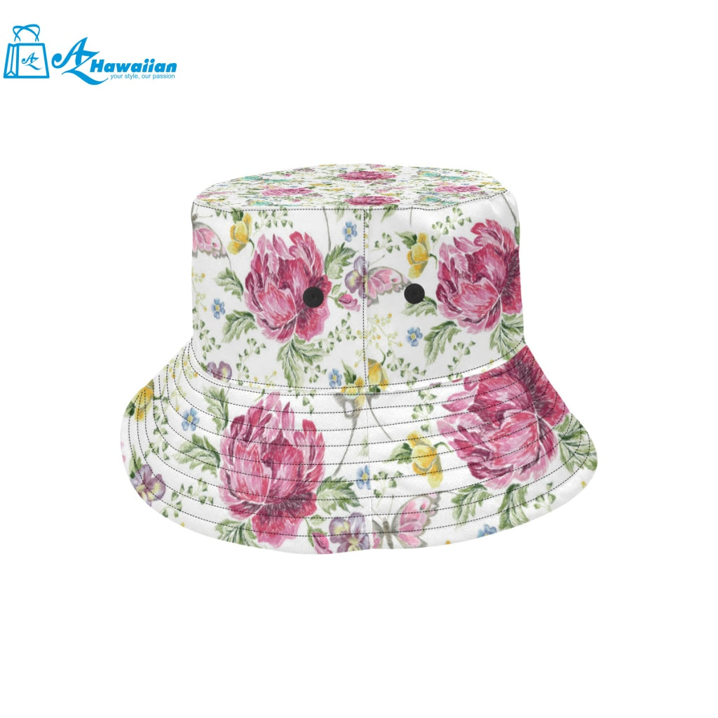 Hand drawn butterfly rose Unisex Bucket Hat