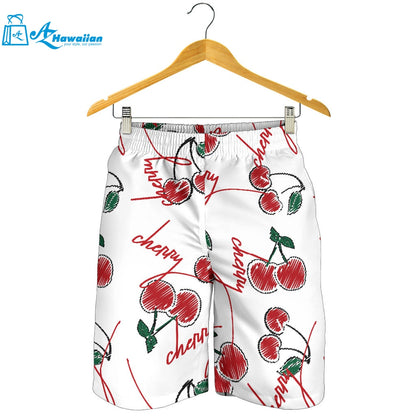 Hand Drawn Cherry Pattern Men Shorts