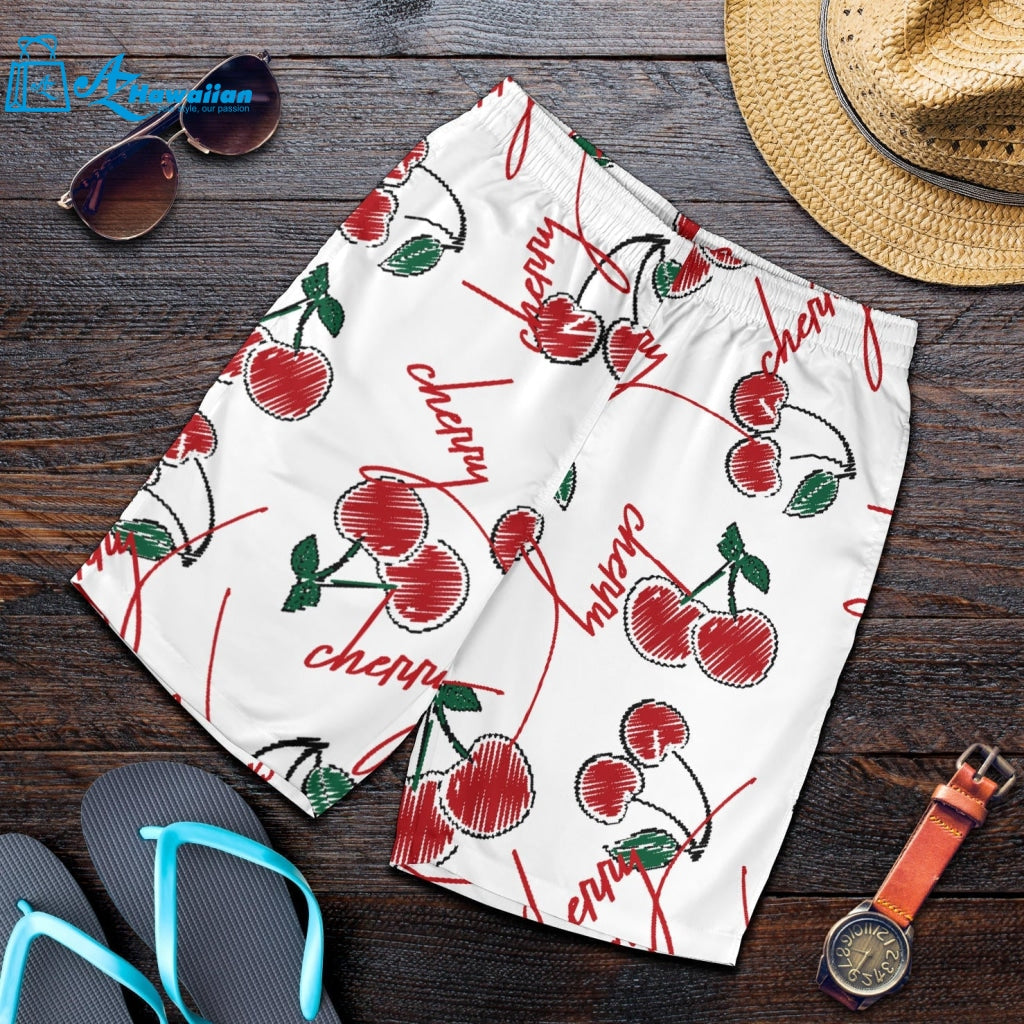 Hand Drawn Cherry Pattern Men Shorts