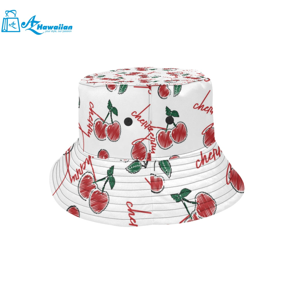 Hand drawn cherry pattern Unisex Bucket Hat