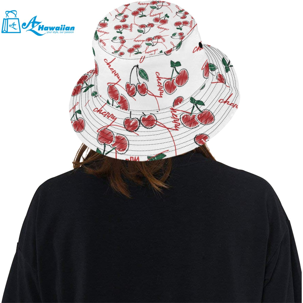 Hand drawn cherry pattern Unisex Bucket Hat