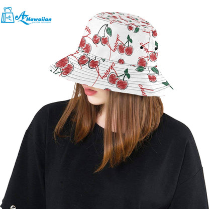 Hand drawn cherry pattern Unisex Bucket Hat