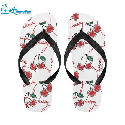 Hand drawn cherry pattern Unisex Flip Flops