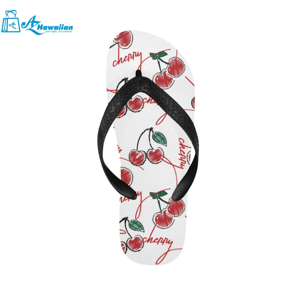 Hand drawn cherry pattern Unisex Flip Flops