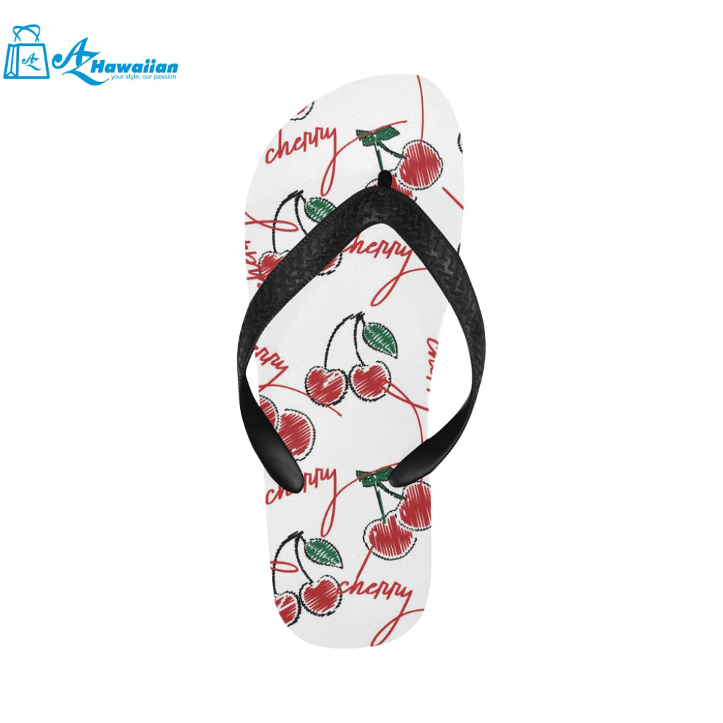 Hand drawn cherry pattern Unisex Flip Flops