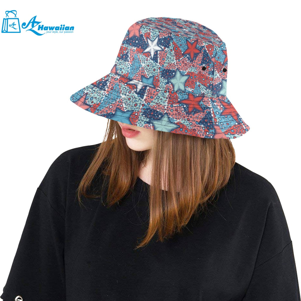 Hand drawn colorful starfish Unisex Bucket Hat