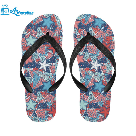 Hand drawn colorful starfish Unisex Flip Flops