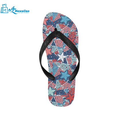 Hand drawn colorful starfish Unisex Flip Flops