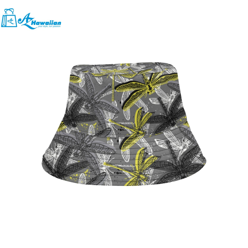 Hand drawn dragonfly pattern Unisex Bucket Hat