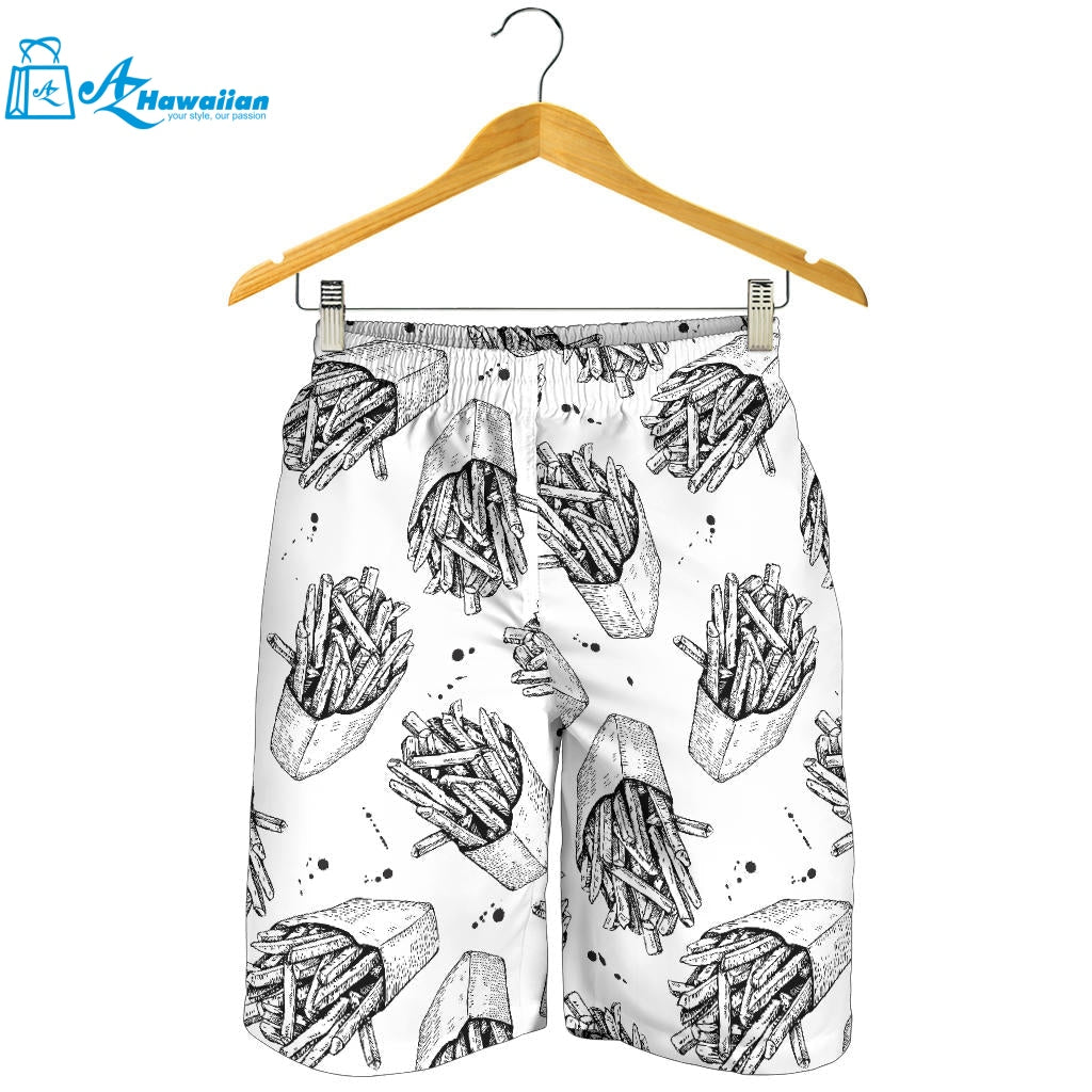 Hand Drawn French Fries Pattern Men Shorts