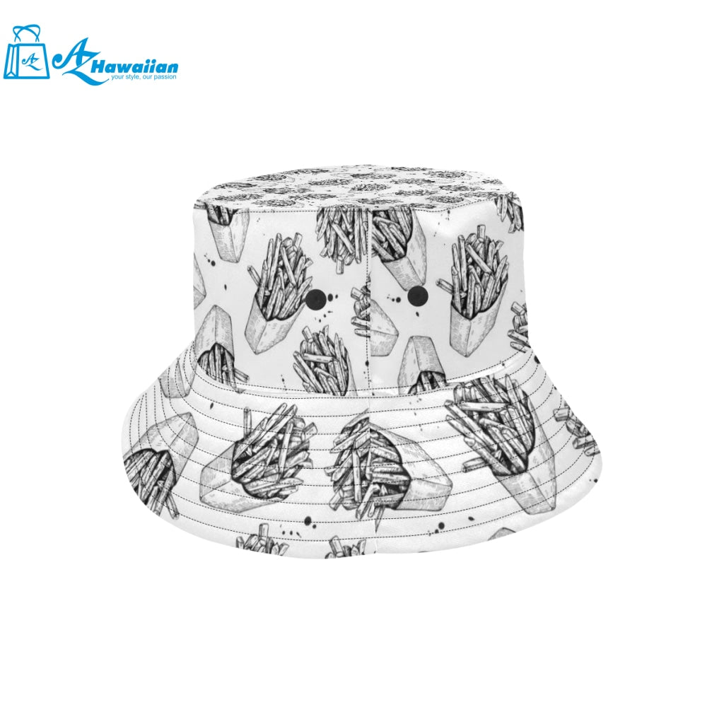 Hand drawn french fries pattern Unisex Bucket Hat