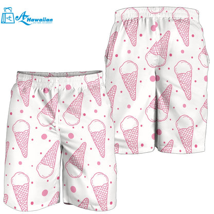 Hand Drawn Ice Cream Pattern Men Shorts