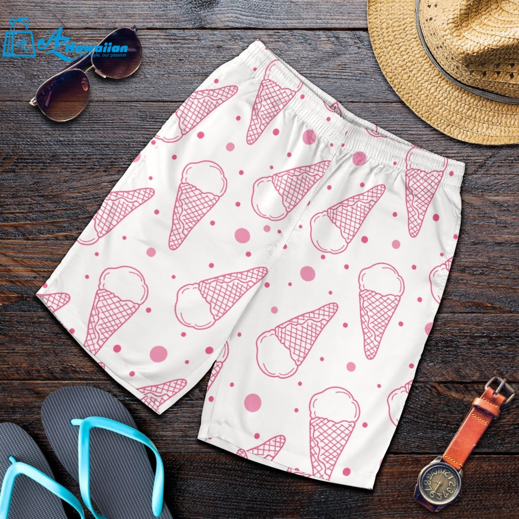 Hand Drawn Ice Cream Pattern Men Shorts